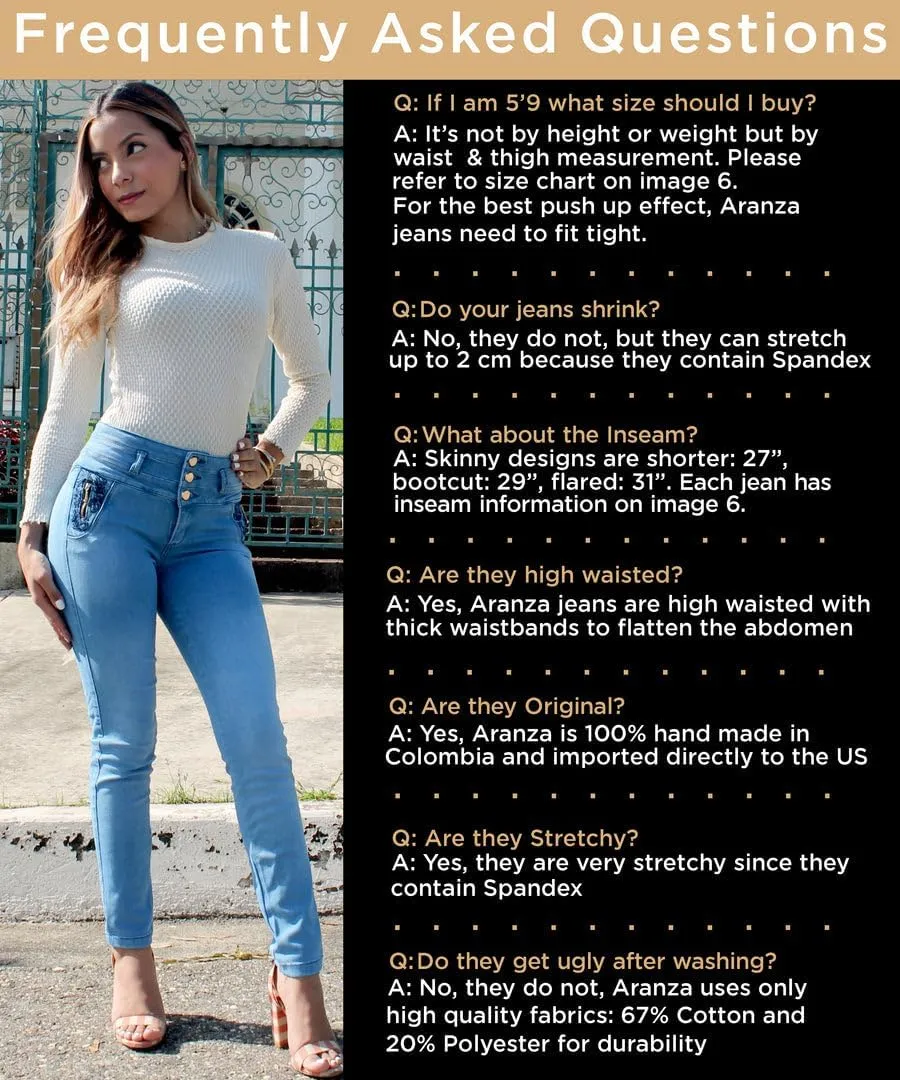 ARANZA Pantalones Colombianos Levanta Cola Butt Lifting Colombian Jeans