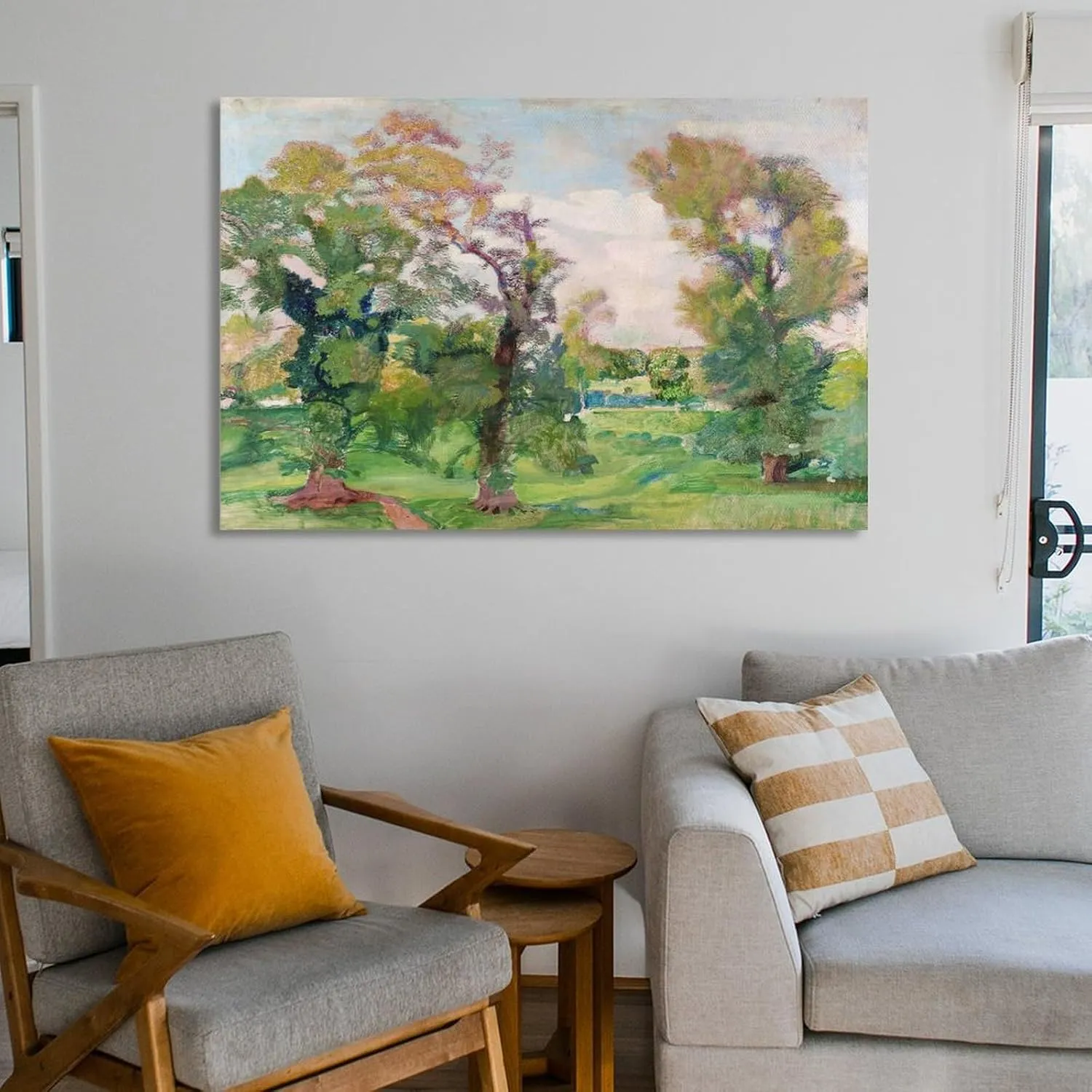 Armando Spadini,Trees in Villa Borghese Poster Print Decorative Painting Canvas Wall Art Living Room Posters Bedroom Painting 24x36inch(60x90cm)