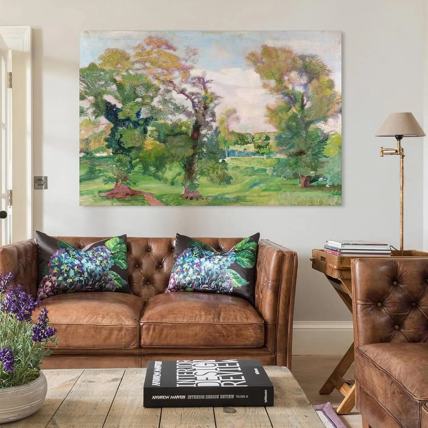 Armando Spadini,Trees in Villa Borghese Poster Print Decorative Painting Canvas Wall Art Living Room Posters Bedroom Painting 24x36inch(60x90cm)