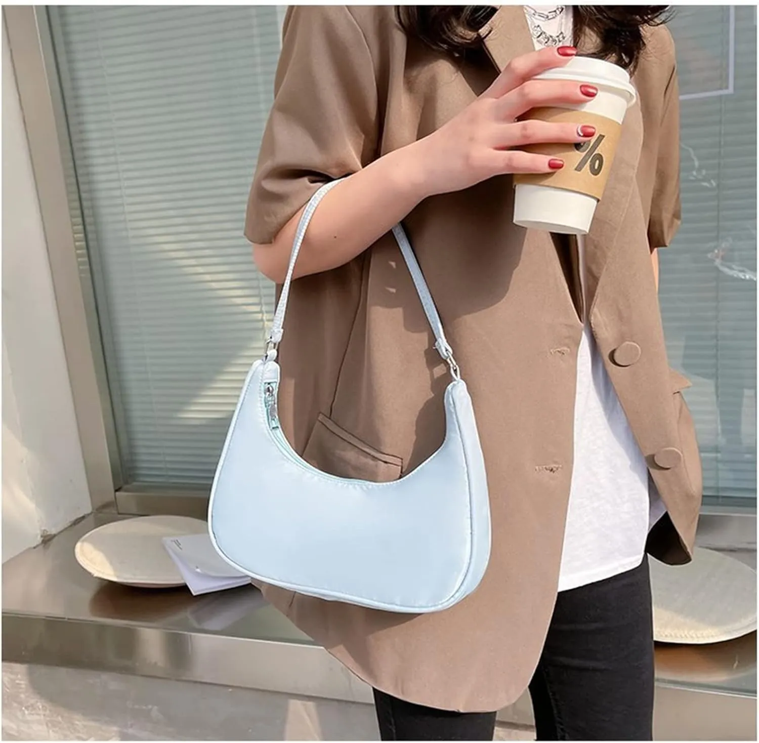 Armpit Purse Fashion Solid Color Shoulder Underarm Bags Purses Handbags Elegant Hobo Bags for Women