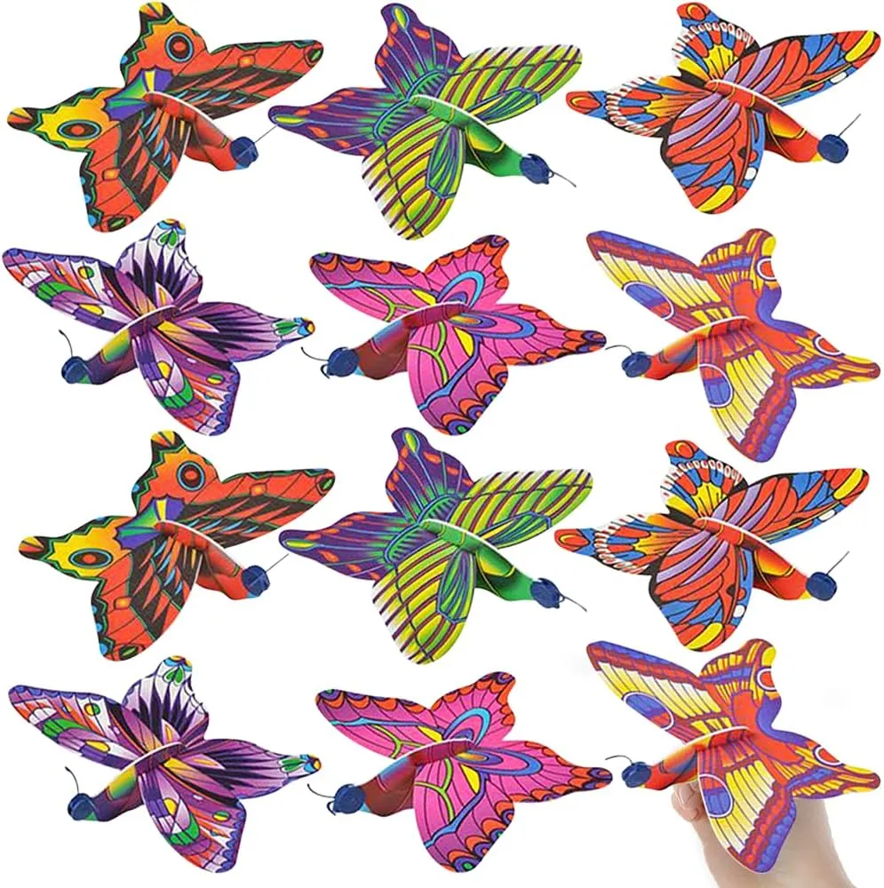 ArtCreativity Foam Butterfly Gliders for Kids, Set of 12, Kids’ Flying Toys in Assorted Designs, Outdoor Toys for Boys and Girls, Princess Party Favors, Goody Bag Fillers, Classroom Teacher Rewards