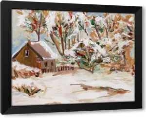 ArtDirect Alpine Cabin I Custom Framed Art Print Giclee Print or Canvas Options with Various Sizes and Customization by Wang, Melissa