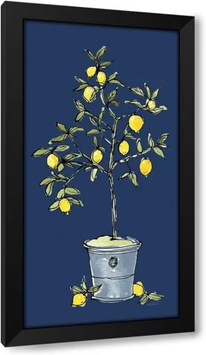 ArtDirect Citron V Navy Custom Framed Art Print Giclee Print or Canvas Options with Various Sizes and Customization by Tavoletti, Anne