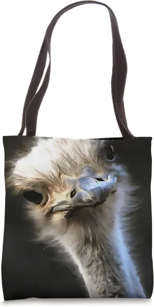 Artistic Ostrich Portrait With Goofy Expression Tote Bag