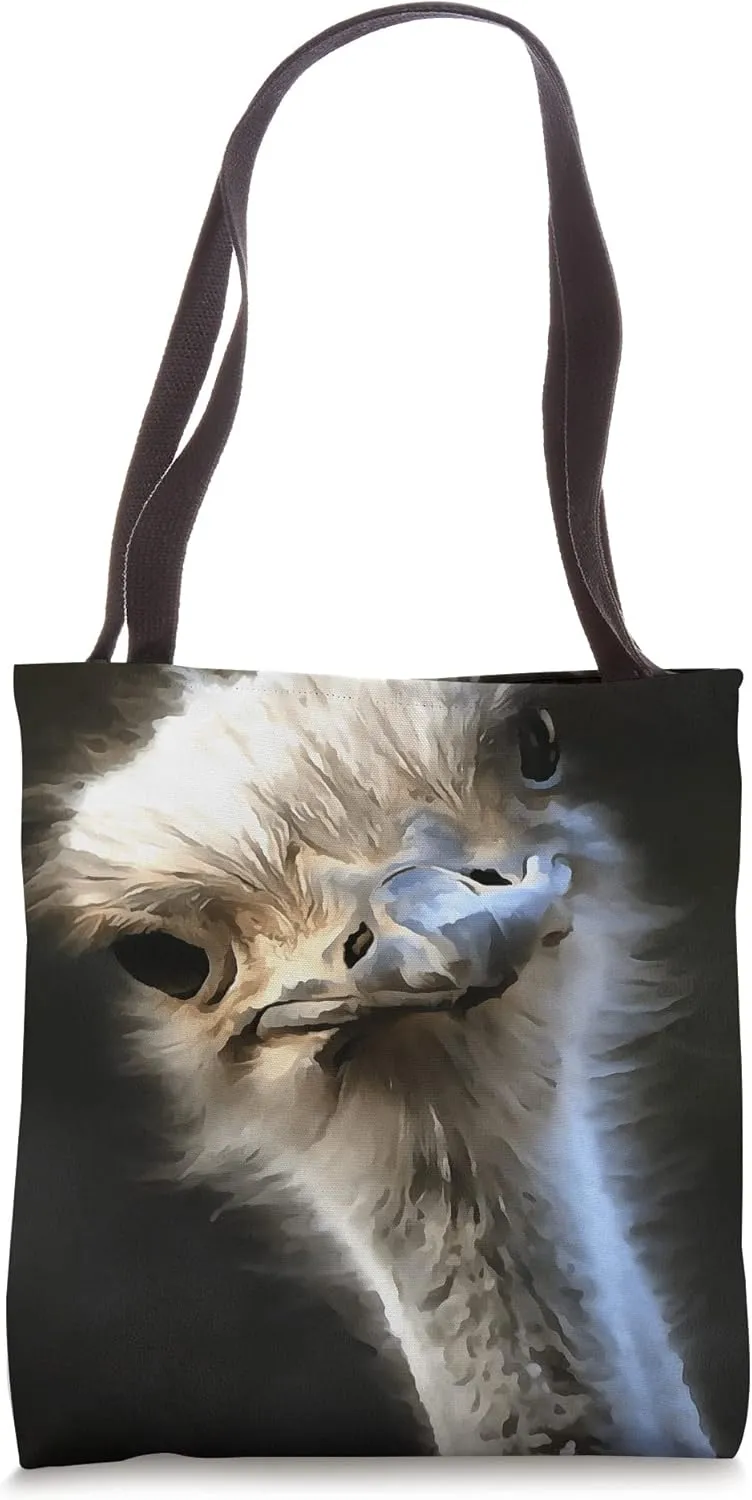 Artistic Ostrich Portrait With Goofy Expression Tote Bag