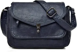 Artwell Fashion Crossbody Bag For Women PU Leather Small Purse Vintage Satchel Saddle Shoulder Bag