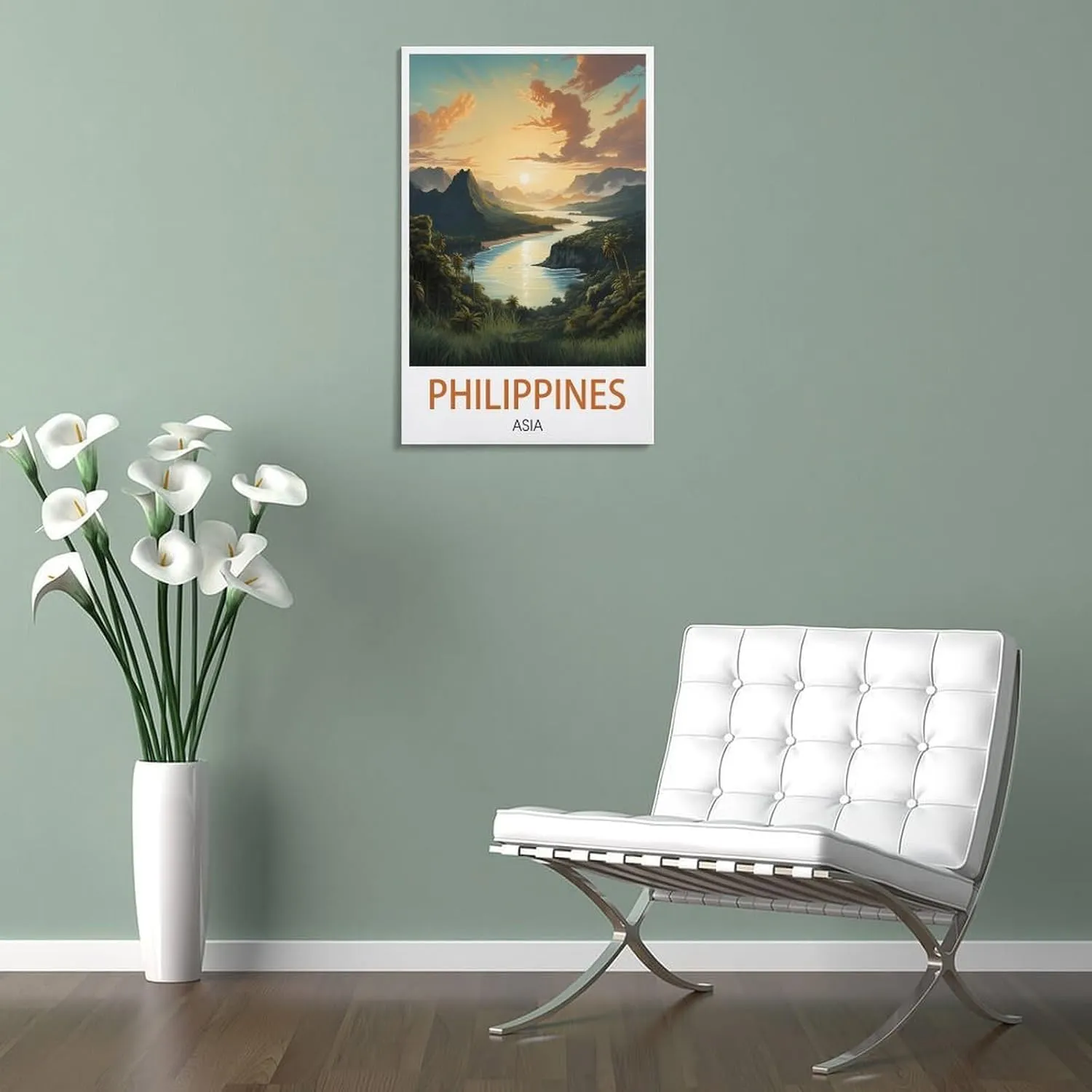 Asia Philippines Travel Poster Print Canvas Wall Art for Bedroom Living Room HD Print Posters 12x18inch(30x45cm)