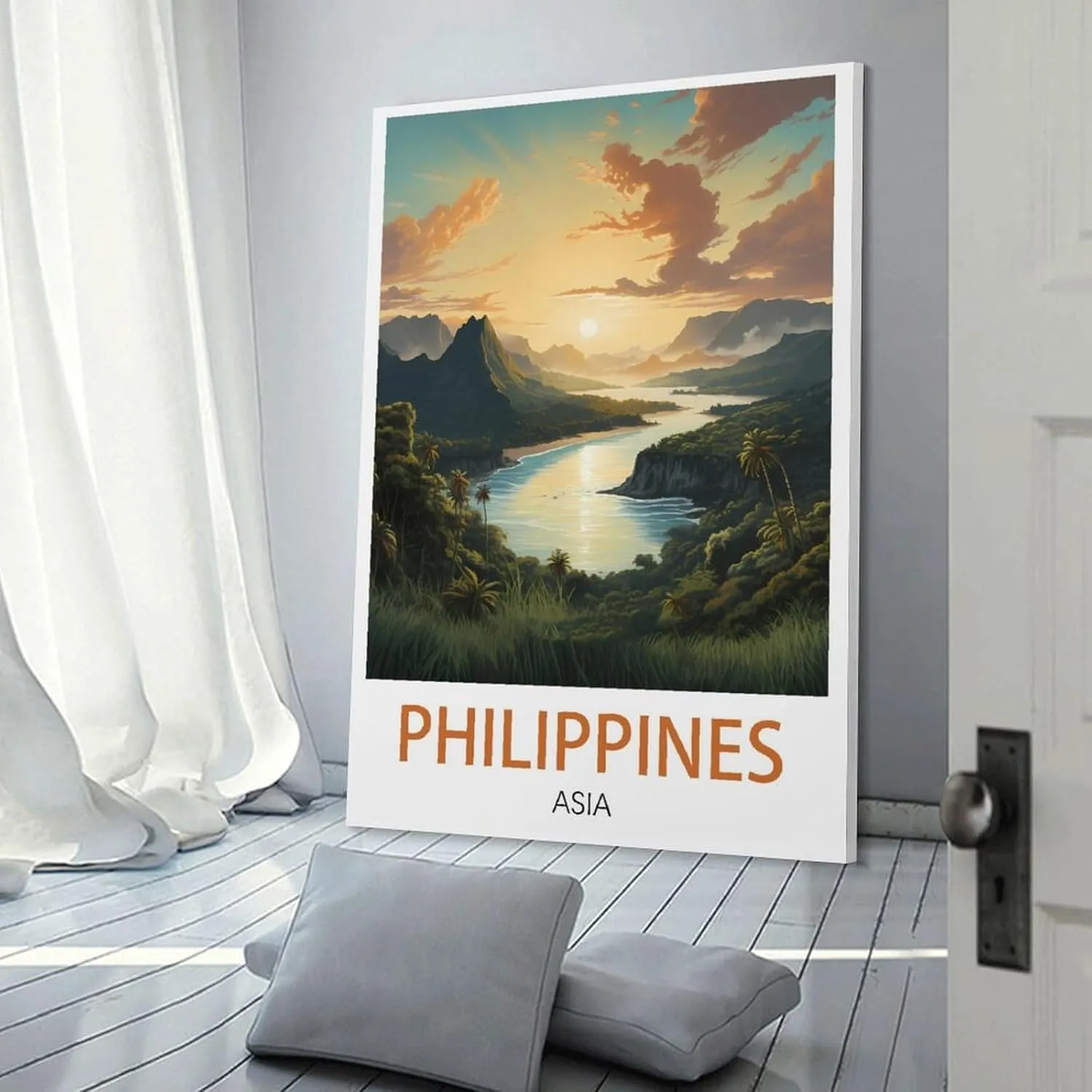 Asia Philippines Travel Poster Print Canvas Wall Art for Bedroom Living Room HD Print Posters 12x18inch(30x45cm)