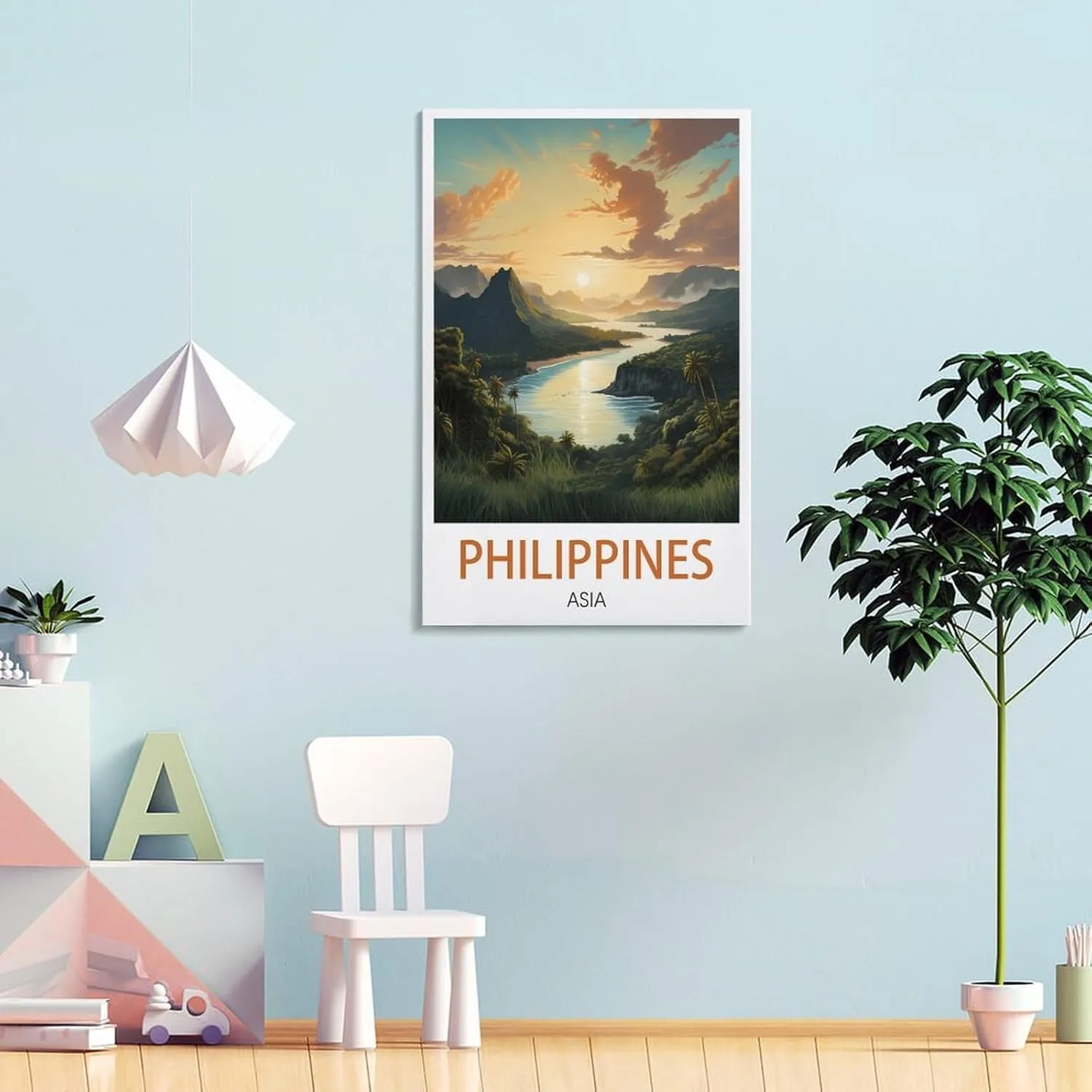 Asia Philippines Travel Poster Print Canvas Wall Art for Bedroom Living Room HD Print Posters 12x18inch(30x45cm)