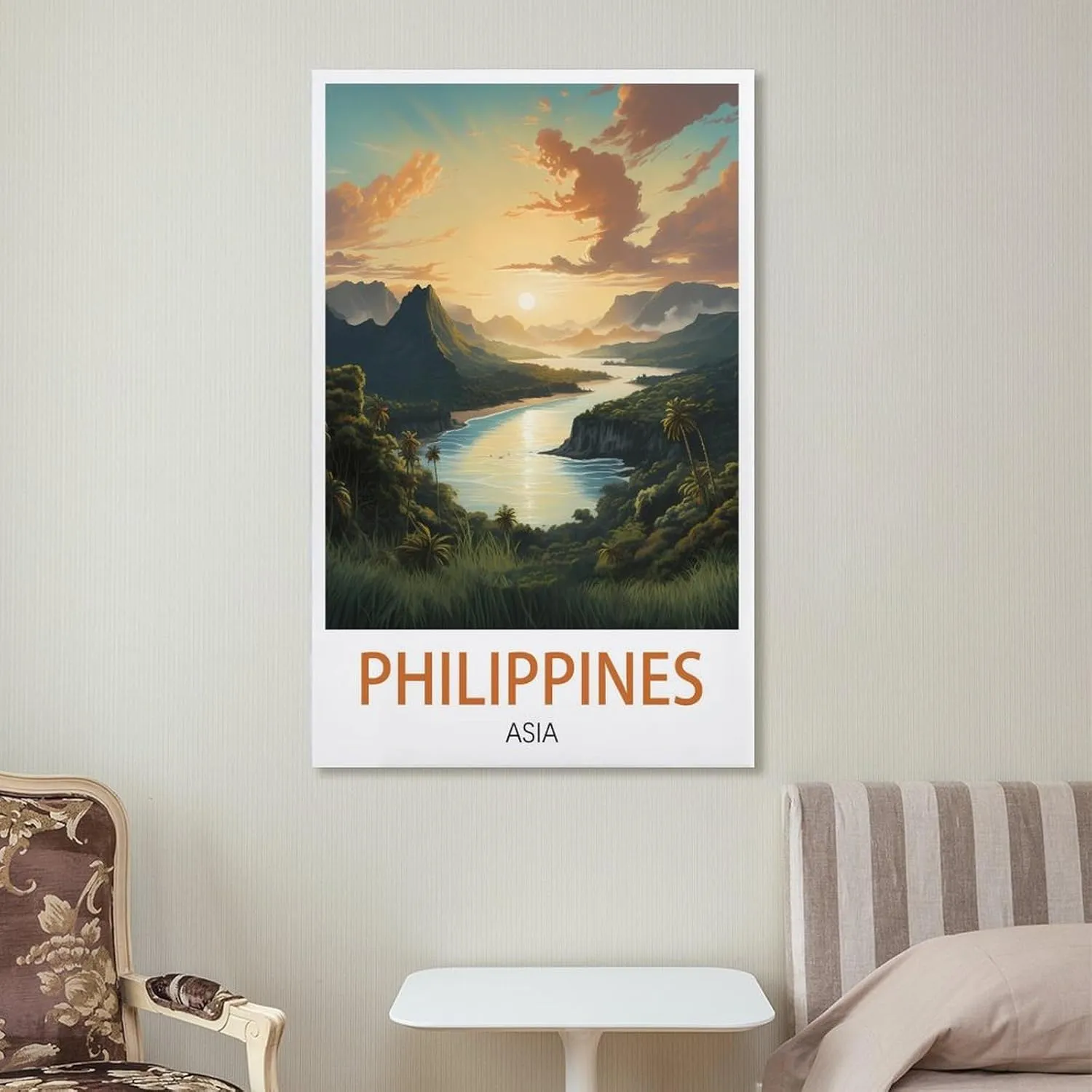 Asia Philippines Travel Poster Print Canvas Wall Art for Bedroom Living Room HD Print Posters 12x18inch(30x45cm)