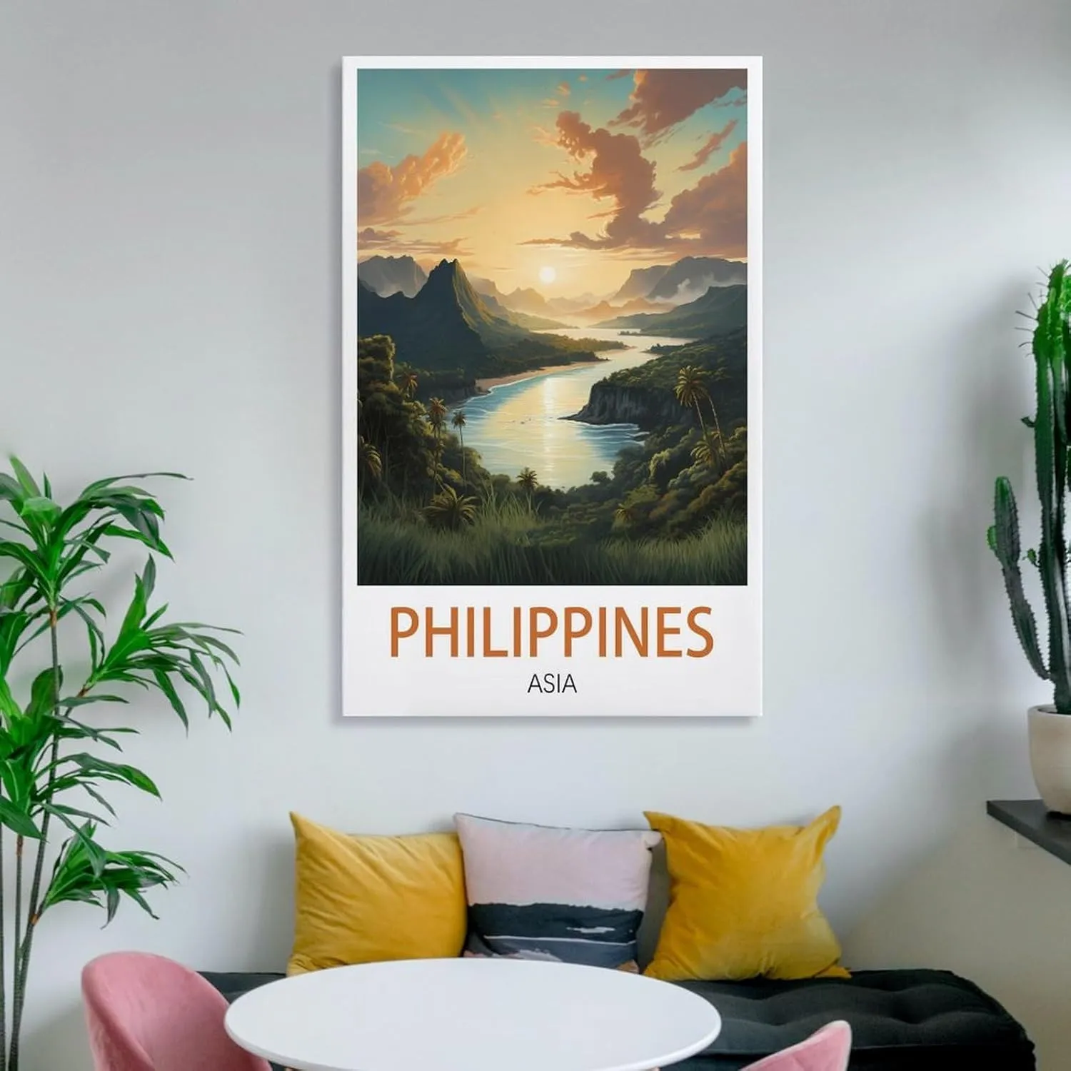Asia Philippines Travel Poster Print Canvas Wall Art for Bedroom Living Room HD Print Posters 12x18inch(30x45cm)