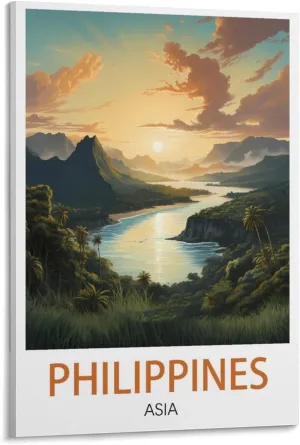 Asia Philippines Travel Poster Print Canvas Wall Art for Bedroom Living Room HD Print Posters 12x18inch(30x45cm)