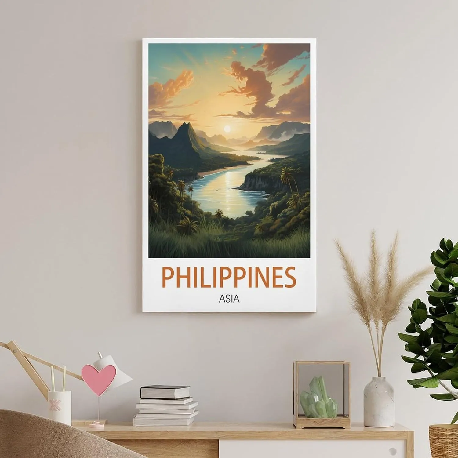 Asia Philippines Travel Poster Print Canvas Wall Art for Bedroom Living Room HD Print Posters 12x18inch(30x45cm)