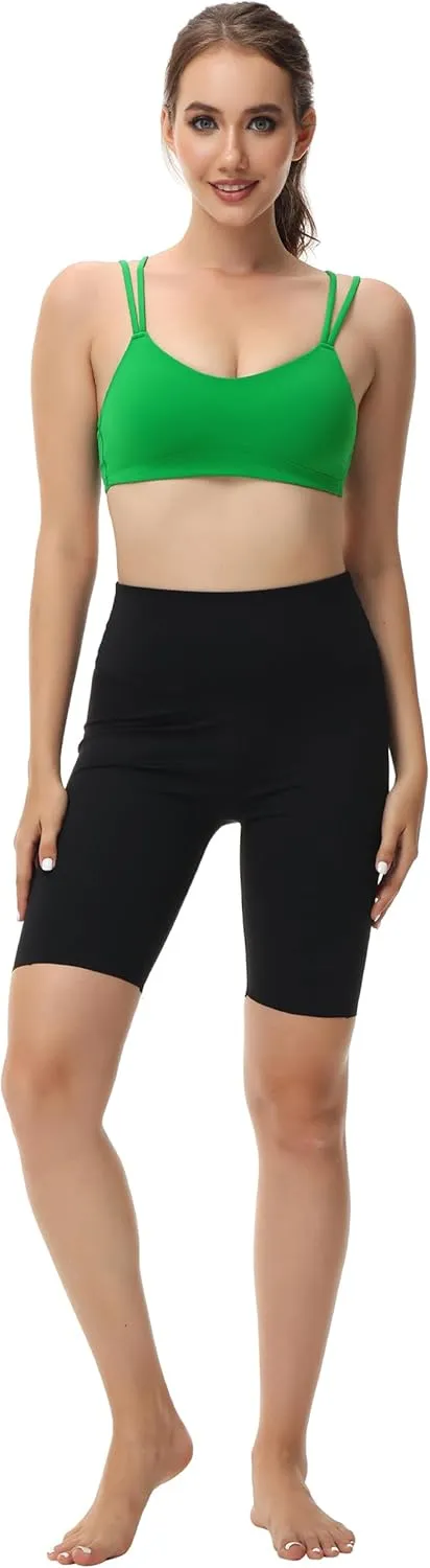 Attifall B/C Cup Low Support Crop Sports Bra Low Impact Camisoles Comfy Spaghetti Strap Yoga Gym Workout Bras