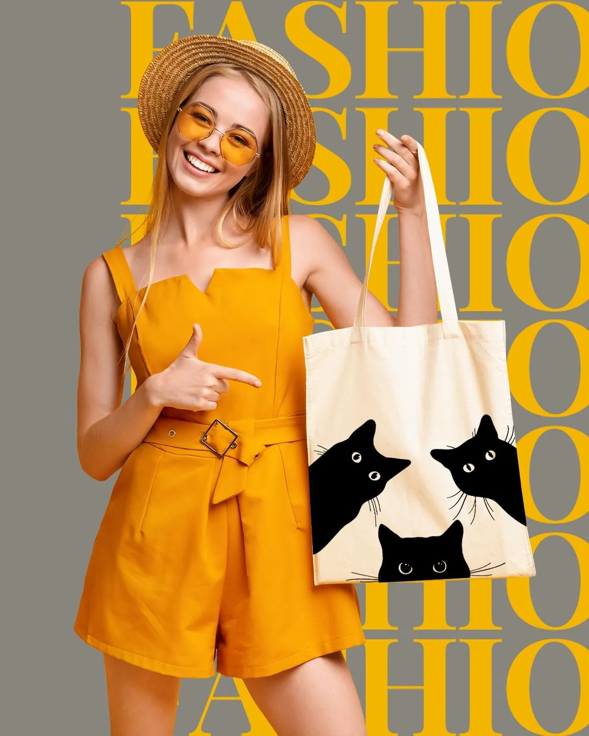 AUSVKAI Canvas Tote Bag Aesthetic for Women, Cute Cloth Cotton Bags for College Shopping Beach Grocery and Trendy Gifts