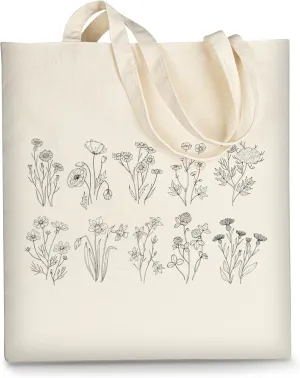 AUSVKAI Canvas Tote Bag Aesthetic for Women, Cute Reusable Cloth Cotton Bags for College Shopping Beach Grocery Trendy Gifts
