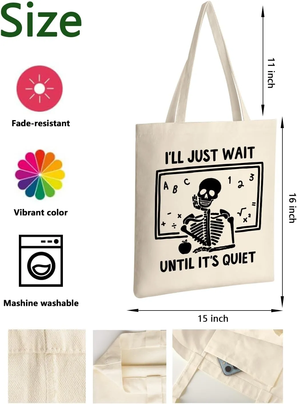 AUSVKAI Canvas Tote Bag Aesthetic for Women, Cute Reusable Cloth Cotton Bags for College Shopping Beach Grocery Trendy Gifts