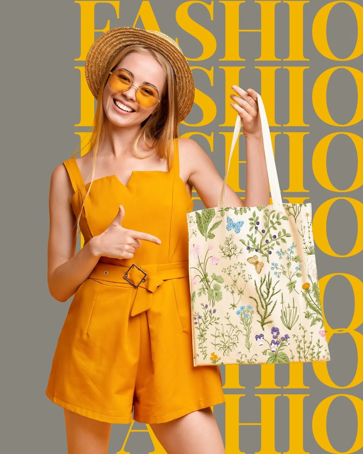 AUSVKAI Canvas Tote Bag Aesthetic for Women, Cute Reusable Cloth Cotton Bags for College Shopping Beach Grocery Trendy Gifts
