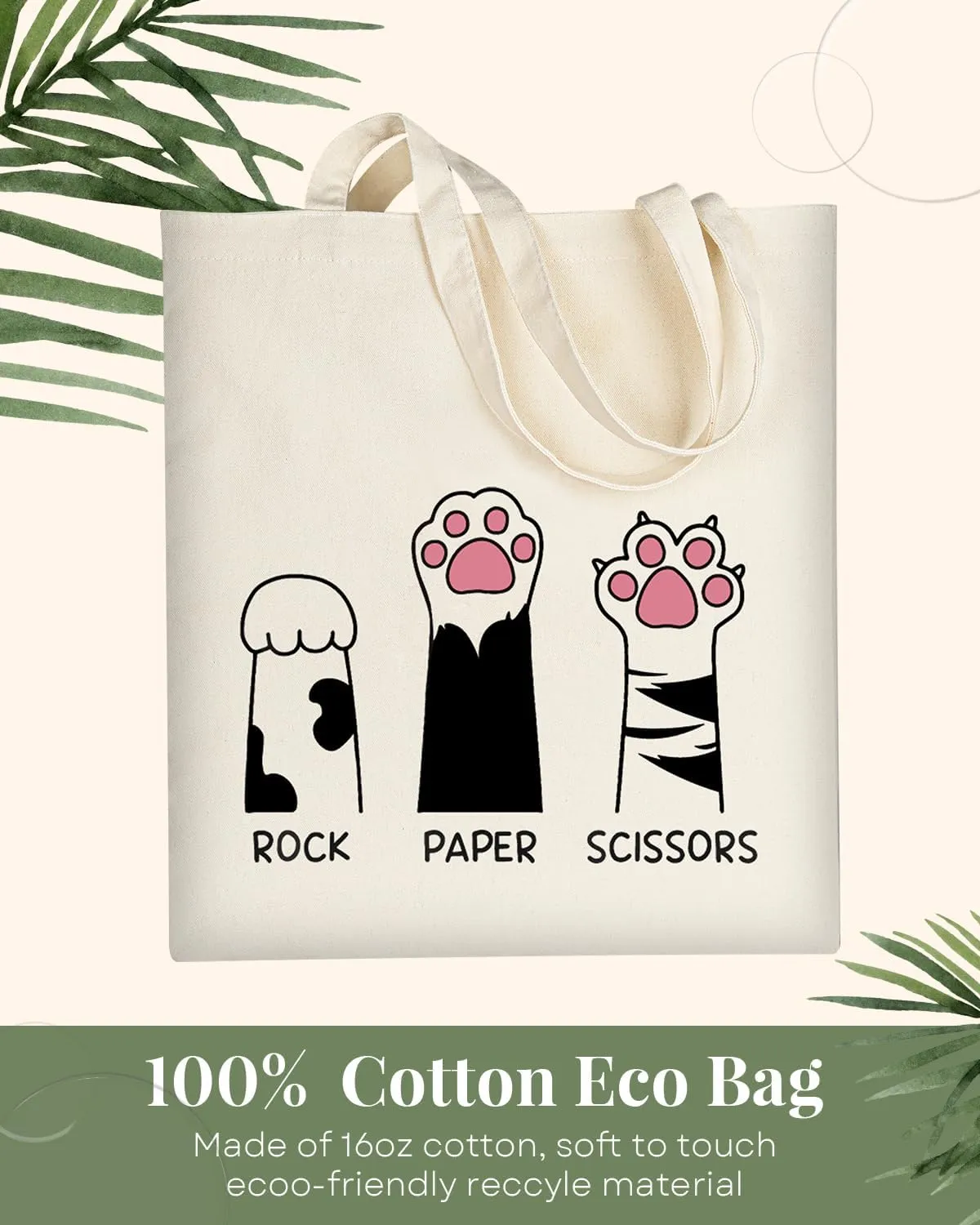 AUSVKAI Canvas Tote Bag Aesthetic for Women, Cute Reusable Cloth Cotton Bags for College Shopping Beach Grocery Trendy Gifts