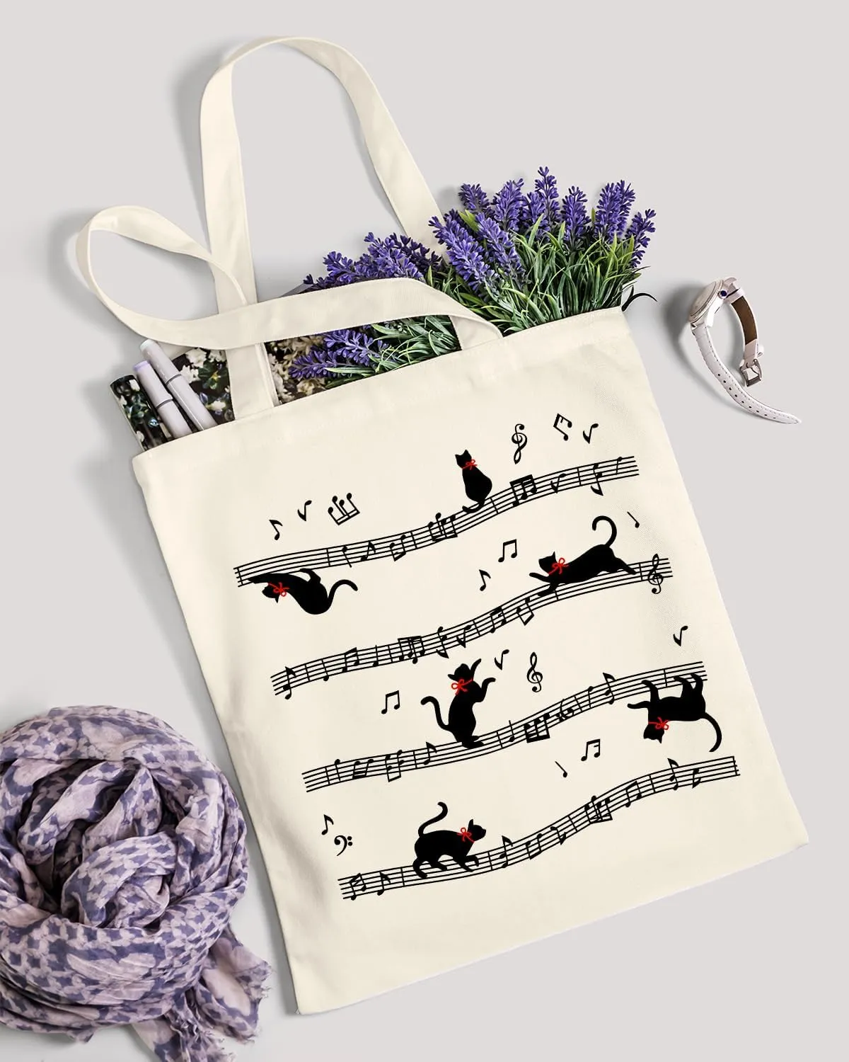 AUSVKAI Canvas Tote Bag Aesthetic for Women, Cute Reusable Cloth Cotton Bags for college Shopping Beach Grocery Trendy Gifts