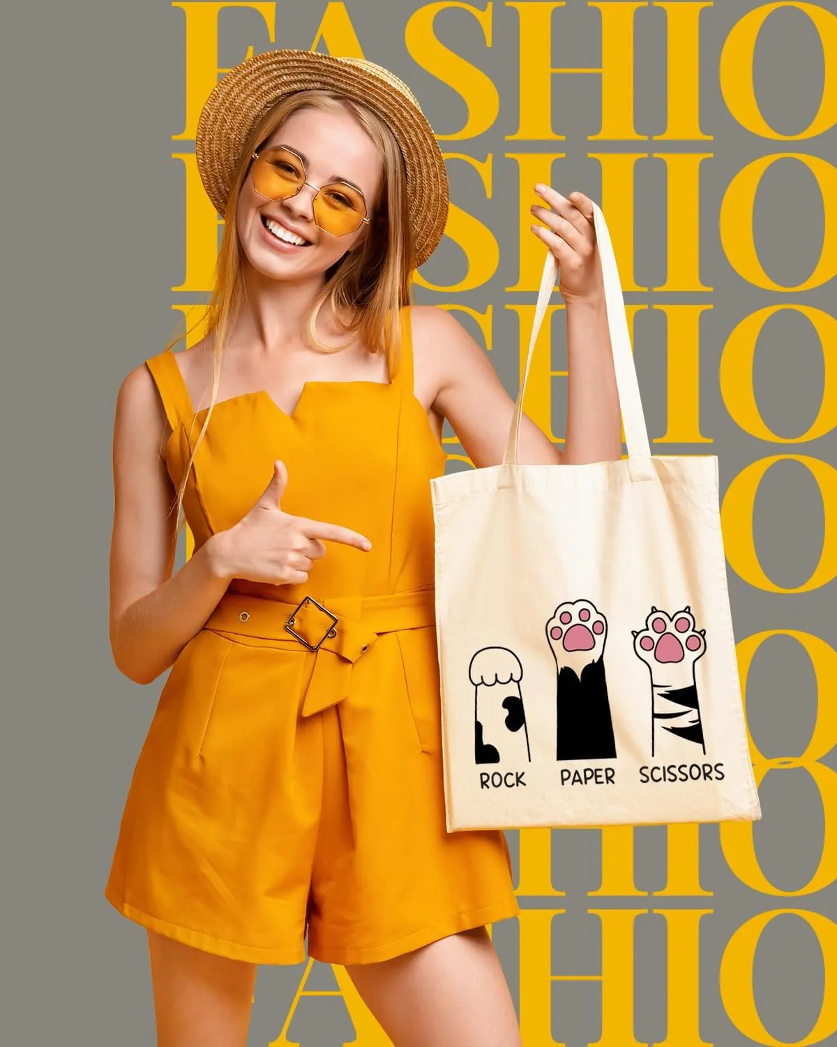 AUSVKAI Canvas Tote Bag Aesthetic for Women, Cute Reusable Cloth Cotton Bags for College Shopping Beach Grocery Trendy Gifts