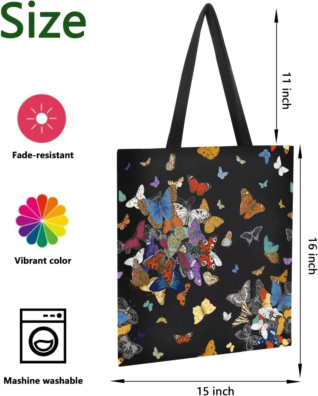 AUSVKAI Canvas Tote Bag Aesthetic for Women, Cute Reusable Cloth Cotton Bags for College Shopping Beach Grocery Trendy Gifts