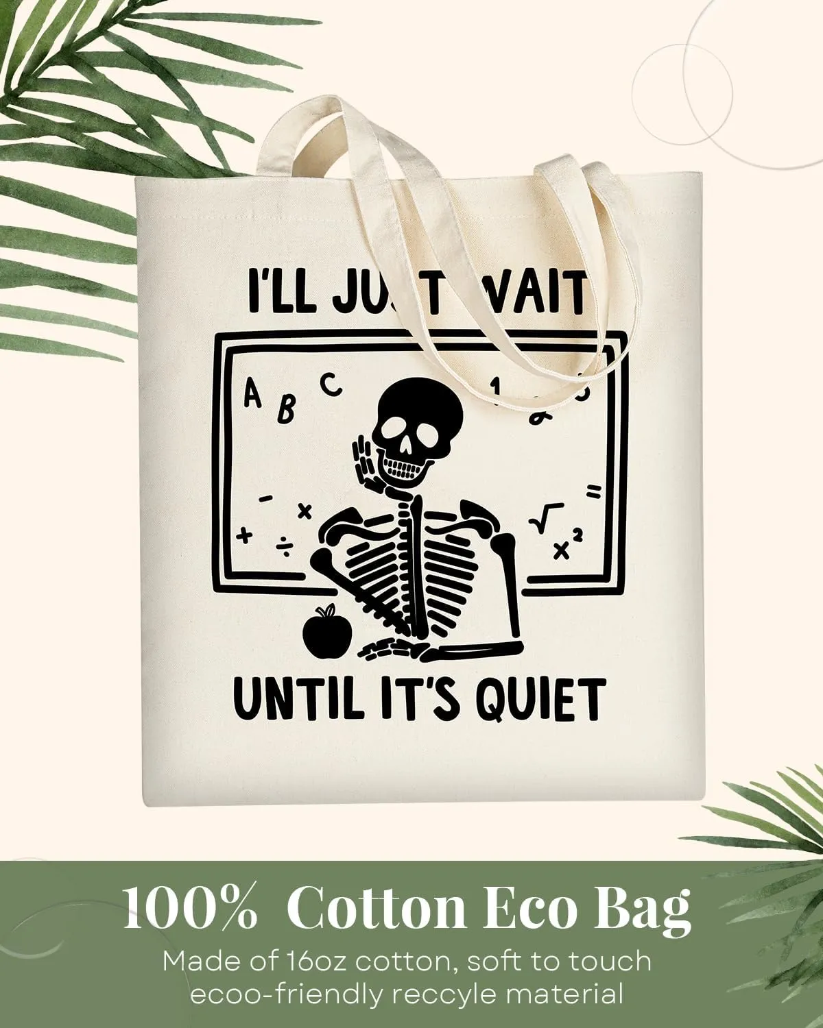 AUSVKAI Canvas Tote Bag Aesthetic for Women, Cute Reusable Cloth Cotton Bags for College Shopping Beach Grocery Trendy Gifts