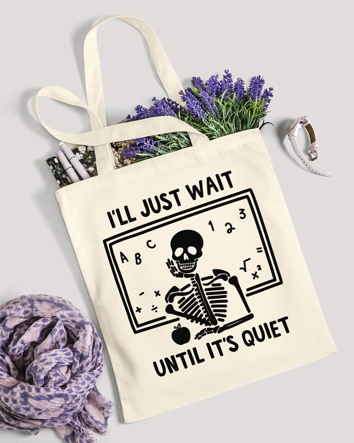 AUSVKAI Canvas Tote Bag Aesthetic for Women, Cute Reusable Cloth Cotton Bags for College Shopping Beach Grocery Trendy Gifts