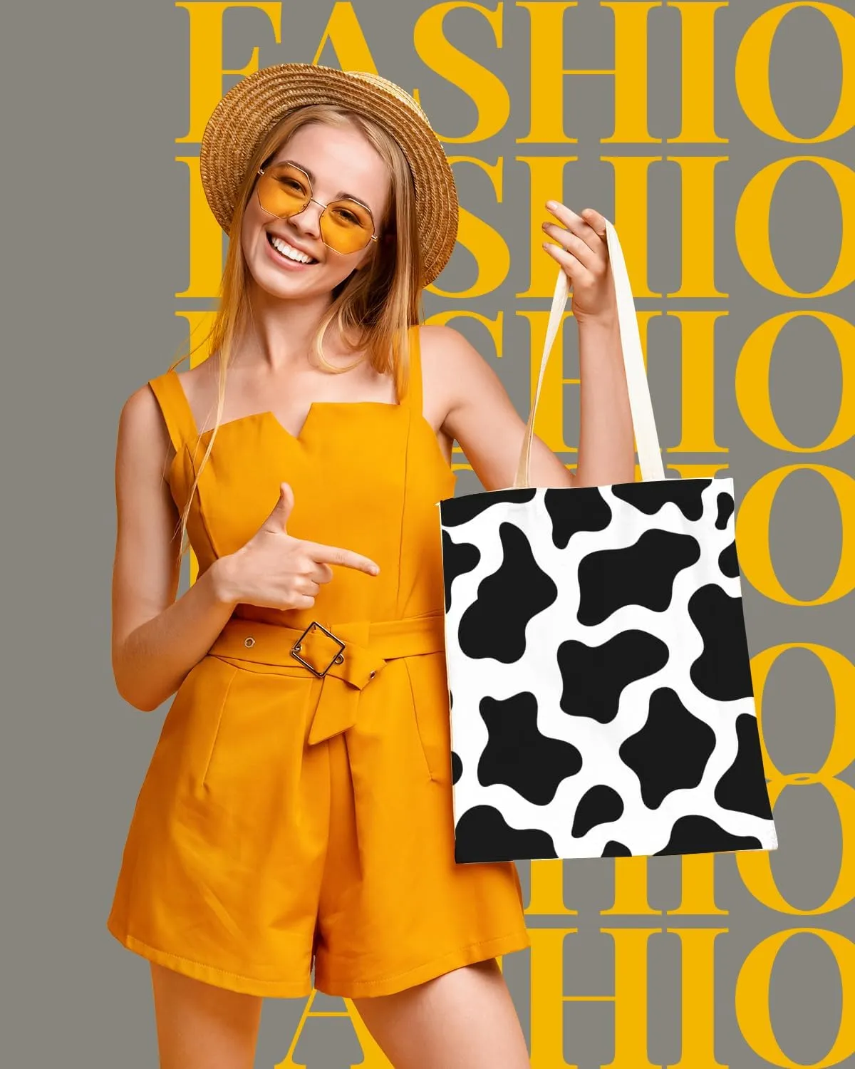 AUSVKAI Canvas Tote Bag Aesthetic for Women, Cute Reusable Cloth Cotton Bags for College Shopping Beach Grocery Trendy Gifts