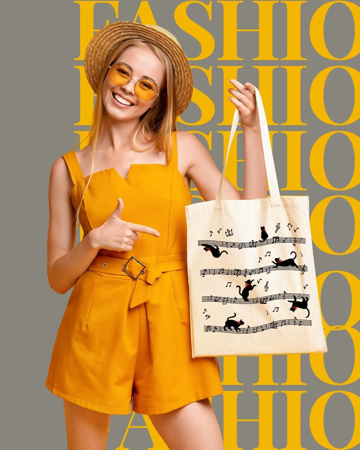 AUSVKAI Canvas Tote Bag Aesthetic for Women, Cute Reusable Cloth Cotton Bags for college Shopping Beach Grocery Trendy Gifts