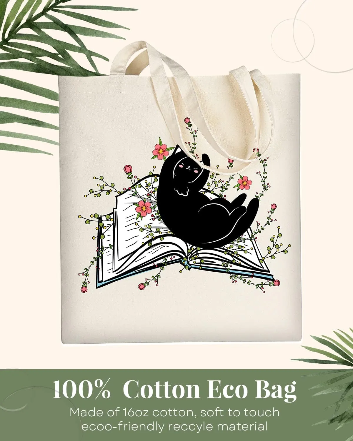 AUSVKAI Canvas Tote Bag Aesthetic for Women, Cute Reusable Cloth Cotton Bags for Shopping Beach Grocery