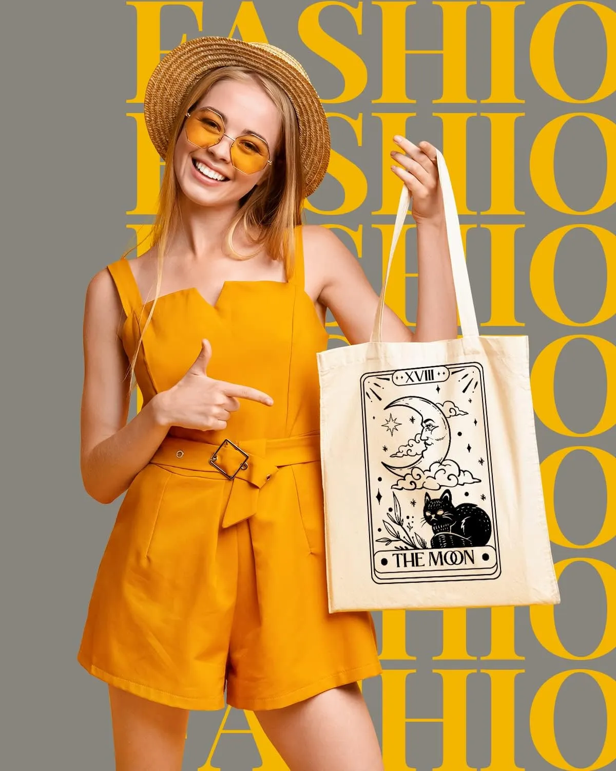 AUSVKAI Canvas Tote Bag Aesthetic for Women, Cute Reusable Cloth Cotton Bags for Shopping Beach Grocery