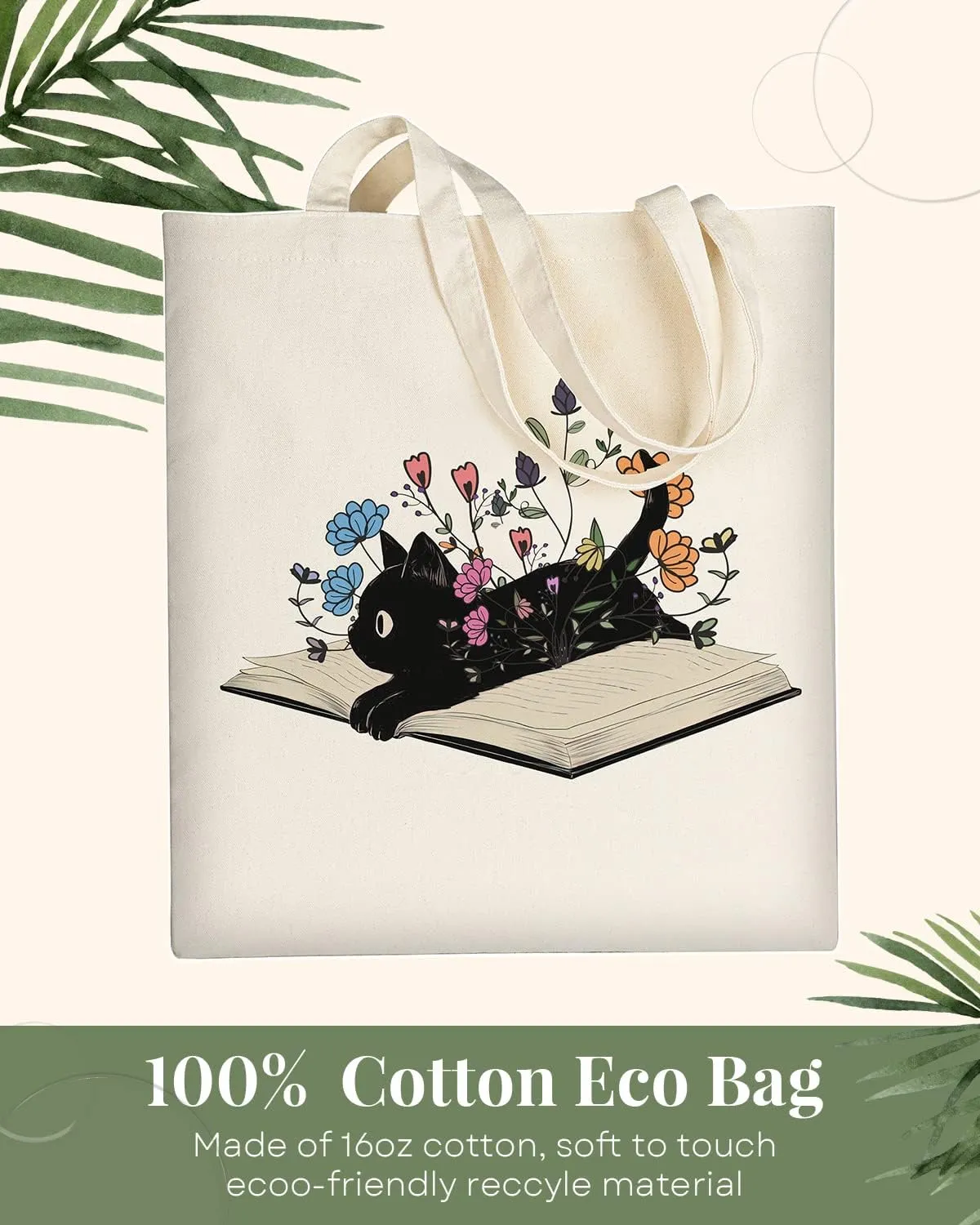 AUSVKAI Canvas Tote Bag Aesthetic for Women, Cute Reusable Cloth Cotton Bags for Shopping Beach Grocery