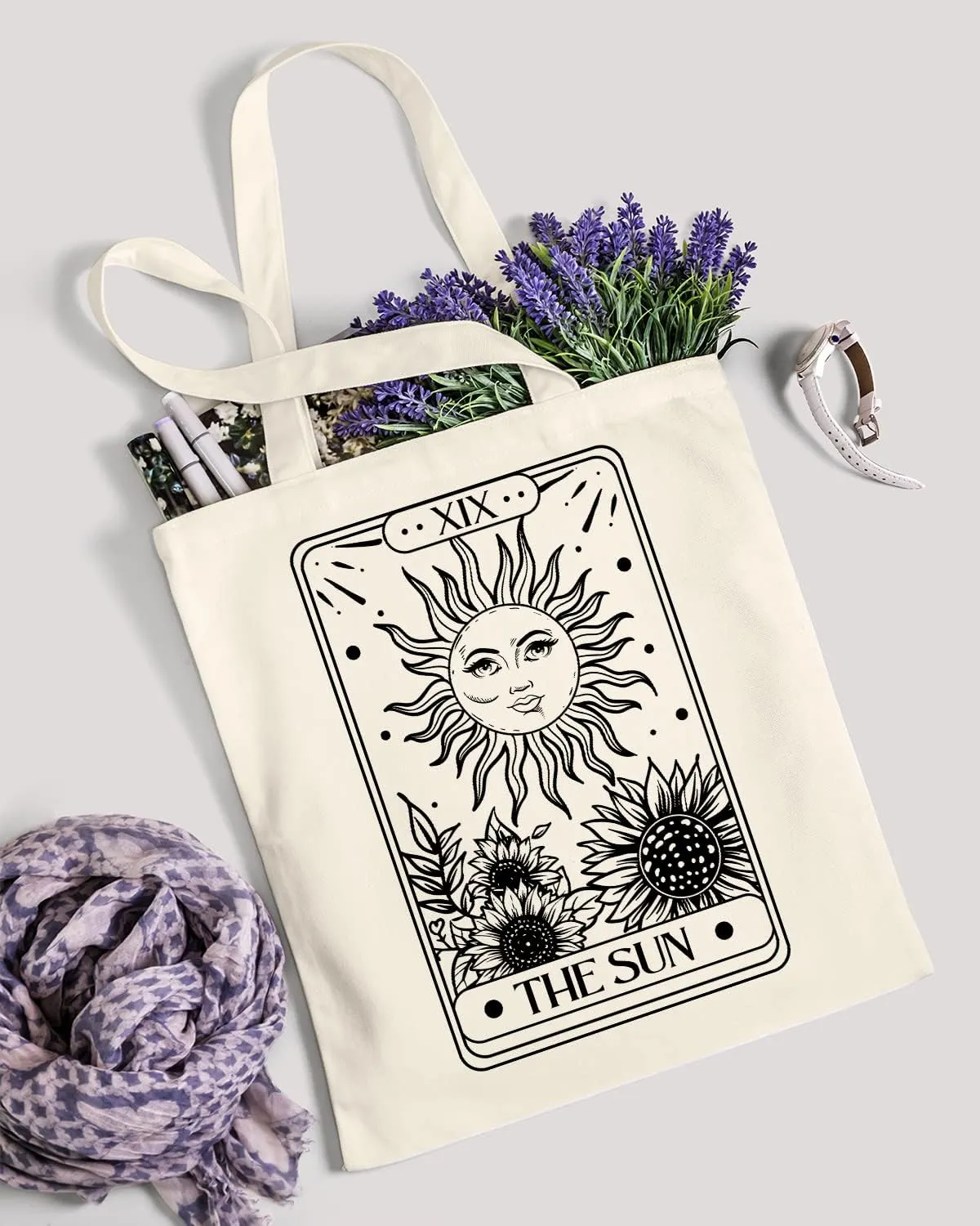 AUSVKAI Canvas Tote Bag Aesthetic for Women, Cute Reusable Cloth Cotton Bags for Shopping Beach Grocery