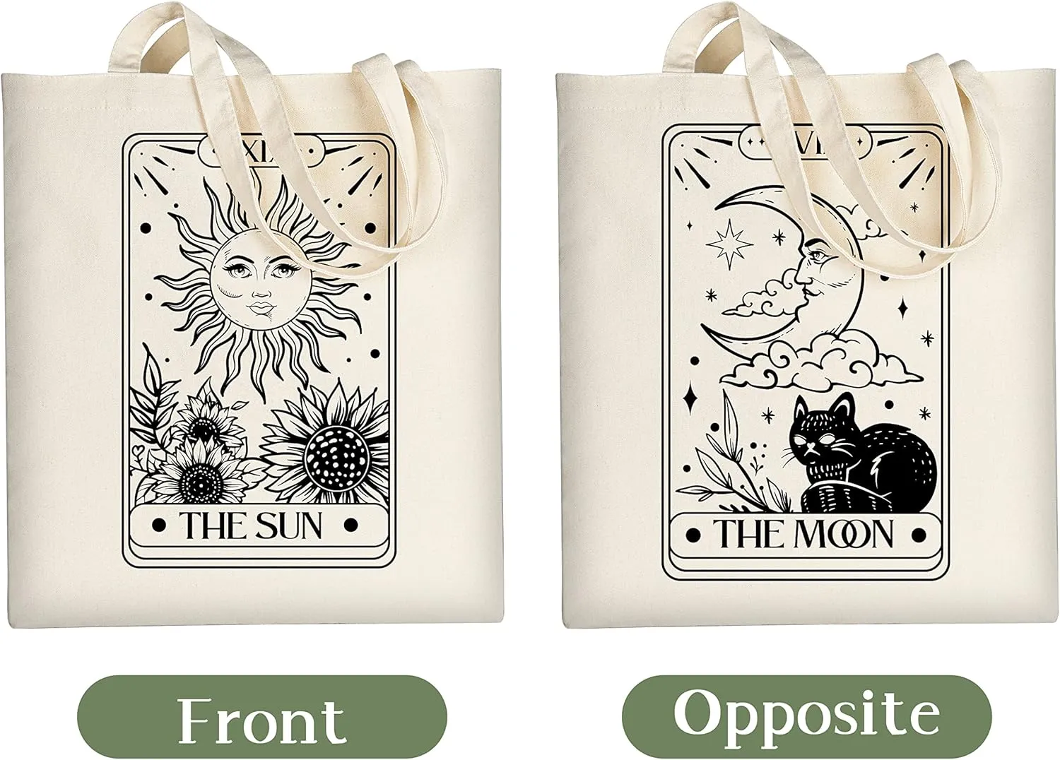 AUSVKAI Canvas Tote Bag Aesthetic for Women, Cute Reusable Cloth Cotton Bags for Shopping Beach Grocery