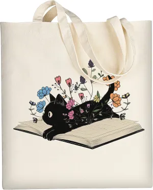 AUSVKAI Canvas Tote Bag Aesthetic for Women, Cute Reusable Cloth Cotton Bags for Shopping Beach Grocery