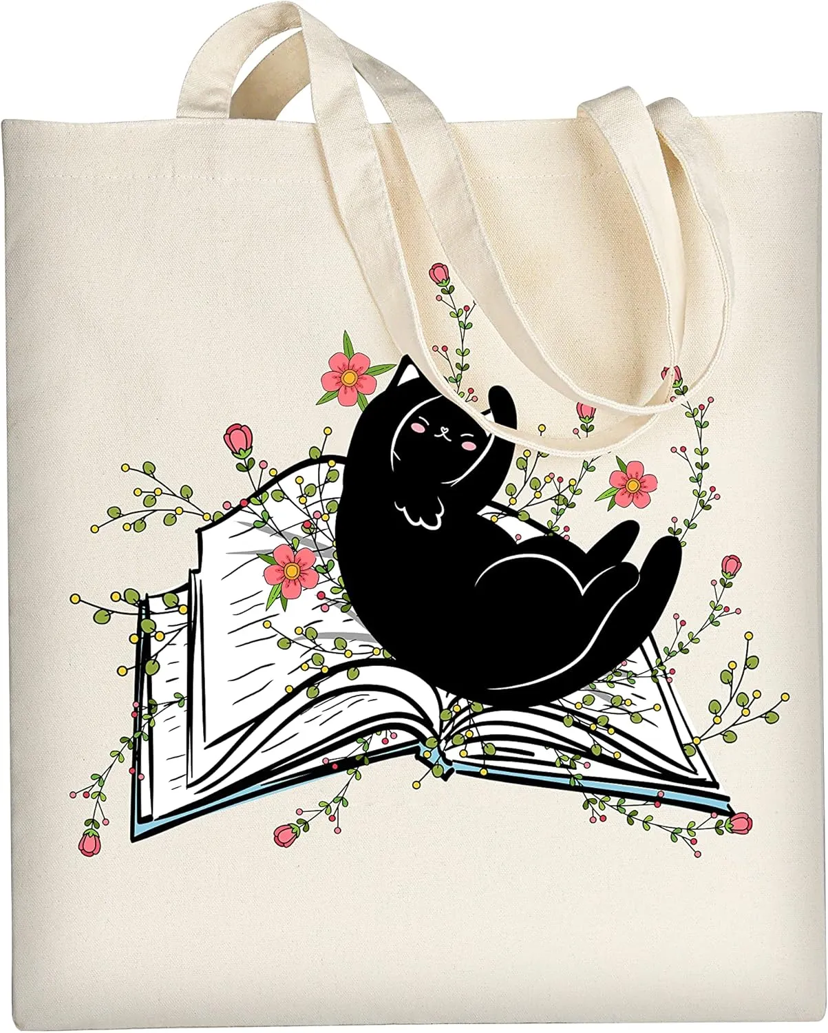 AUSVKAI Canvas Tote Bag Aesthetic for Women, Cute Reusable Cloth Cotton Bags for Shopping Beach Grocery