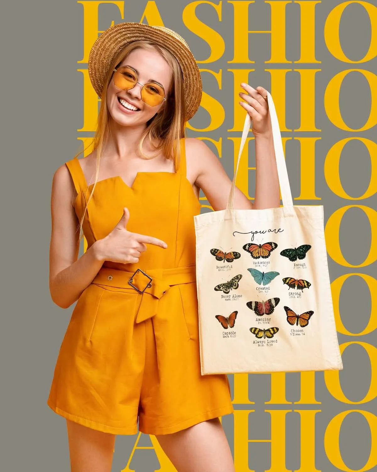 AUSVKAI Canvas Tote Bag Aesthetic for Women, Cute Reusable Cloth Cotton Bags for Shopping Beach Trendy Gifts