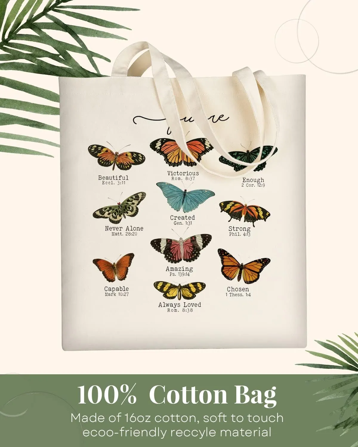 AUSVKAI Canvas Tote Bag Aesthetic for Women, Cute Reusable Cloth Cotton Bags for Shopping Beach Trendy Gifts