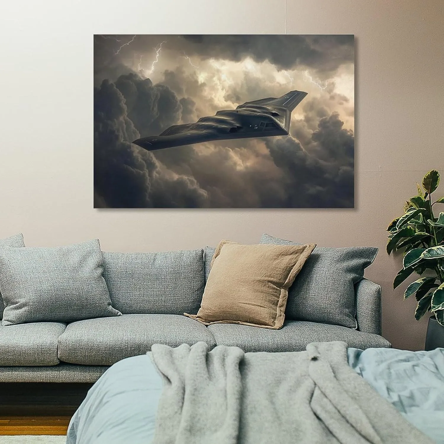Aviation Wall Decor Northrop-Grumman B-2 Spirit Bomber Art Print Poster (15) Art Poster Canvas Painting Decor Wall Print Photo Home Modern Decorative Posters Framed/Unframed 20x30inch(50x75cm)