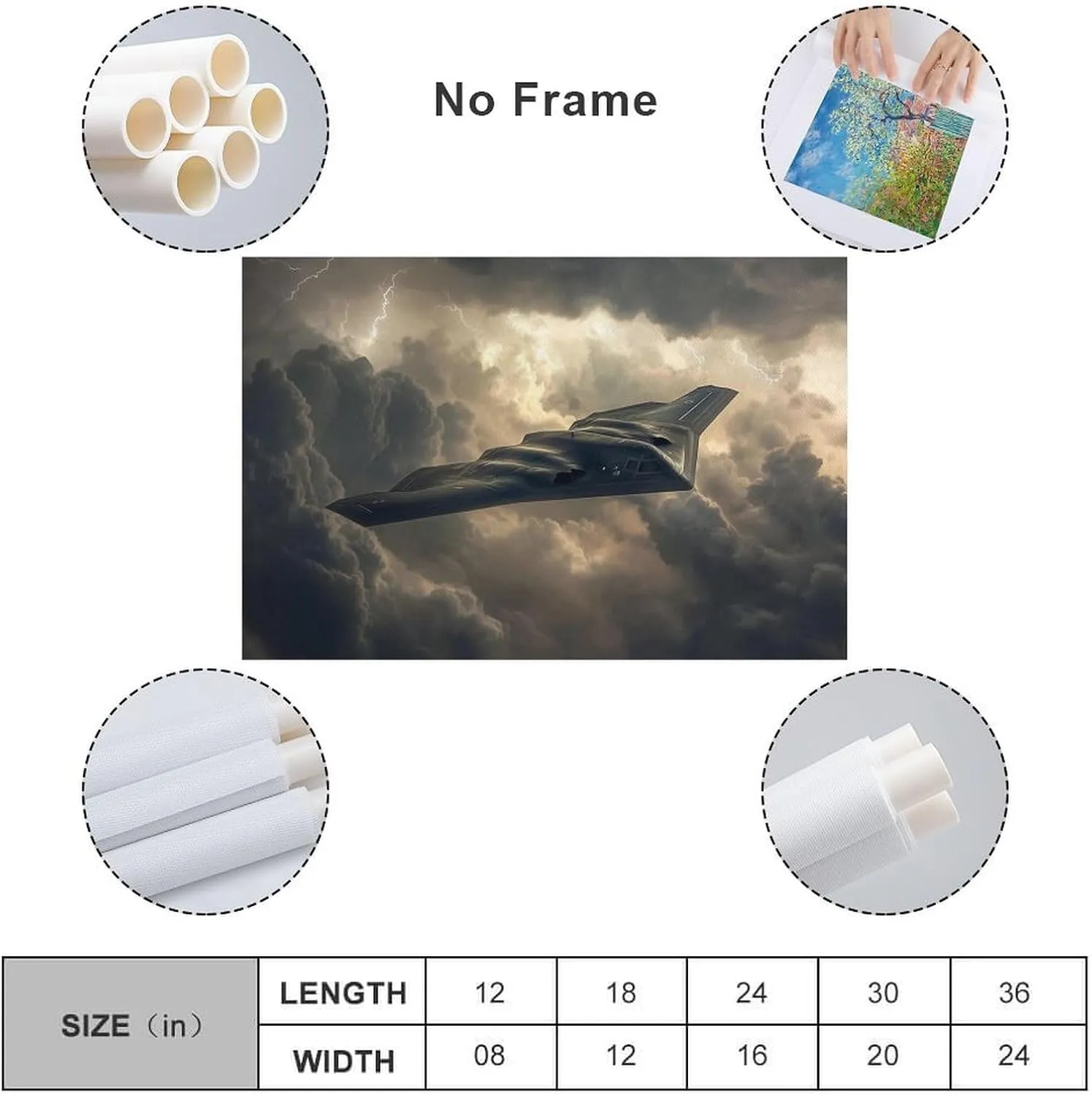 Aviation Wall Decor Northrop-Grumman B-2 Spirit Bomber Art Print Poster (15) Art Poster Canvas Painting Decor Wall Print Photo Home Modern Decorative Posters Framed/Unframed 20x30inch(50x75cm)