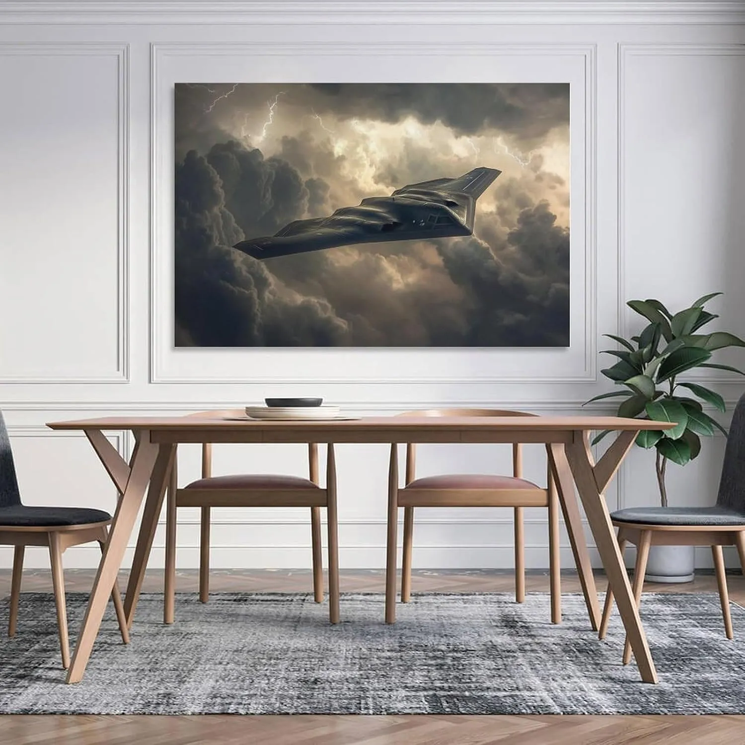 Aviation Wall Decor Northrop-Grumman B-2 Spirit Bomber Art Print Poster (15) Art Poster Canvas Painting Decor Wall Print Photo Home Modern Decorative Posters Framed/Unframed 20x30inch(50x75cm)