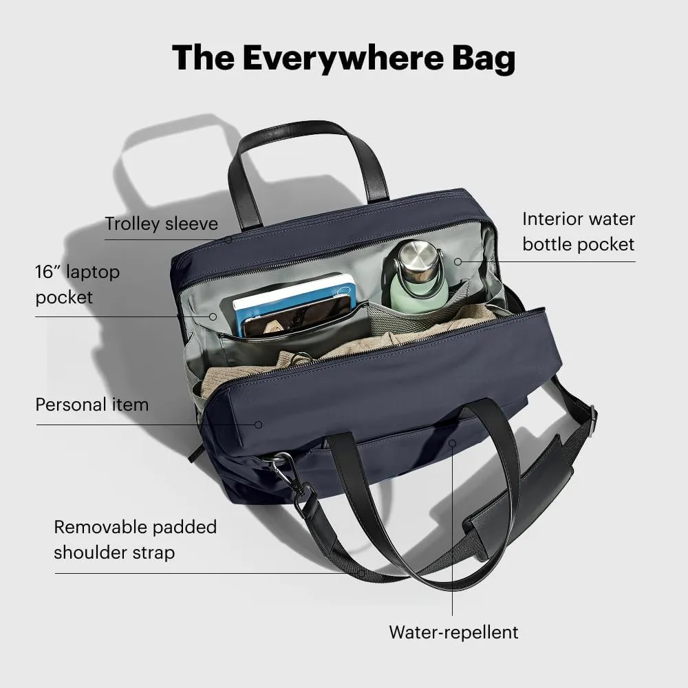 Away Everywhere Duffle Bag, Water Repellent Travel Bag, Padded Laptop Sleeve, Gym & Weekender Bag, Large Duffle for Travel,Jet Black