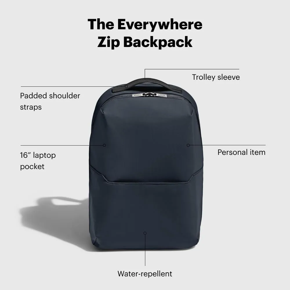 Away Everywhere Zip Backpack, Travel Backpack with Laptop Sleeve, Lightweight & Durable, Travel Essentials, Jet Black