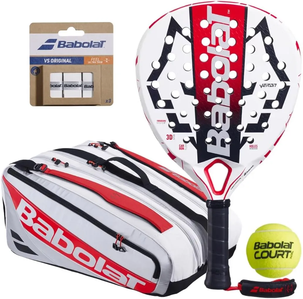 Babolat Technical Veron Juan Lebron Padel Racket – Optional Bag, Balls, Overgrips, Additional Rackets - Customize Your Kit