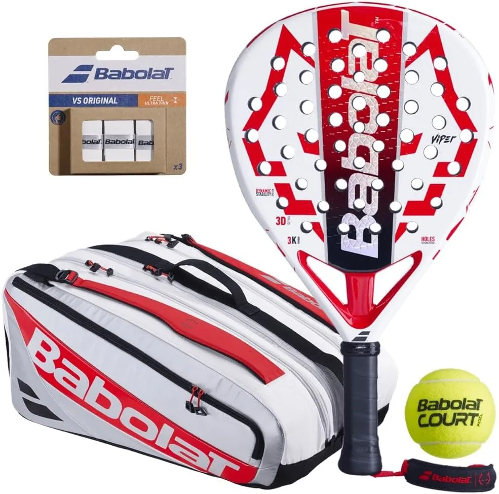 Babolat Technical Viper Juan Lebron Padel Racket – Optional Bag, Balls, Overgrips, Additional Rackets - Customize Your Kit