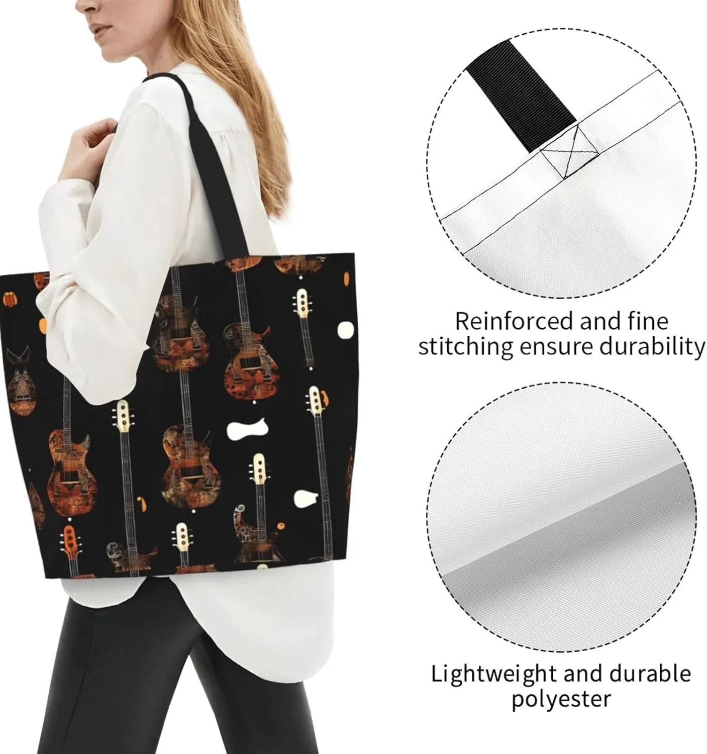 Baby Blue Heart Print Shoulder Bag For Women Shopping Bags Tote Bag Large Storage Handbag Grocery Bags For Travel Work