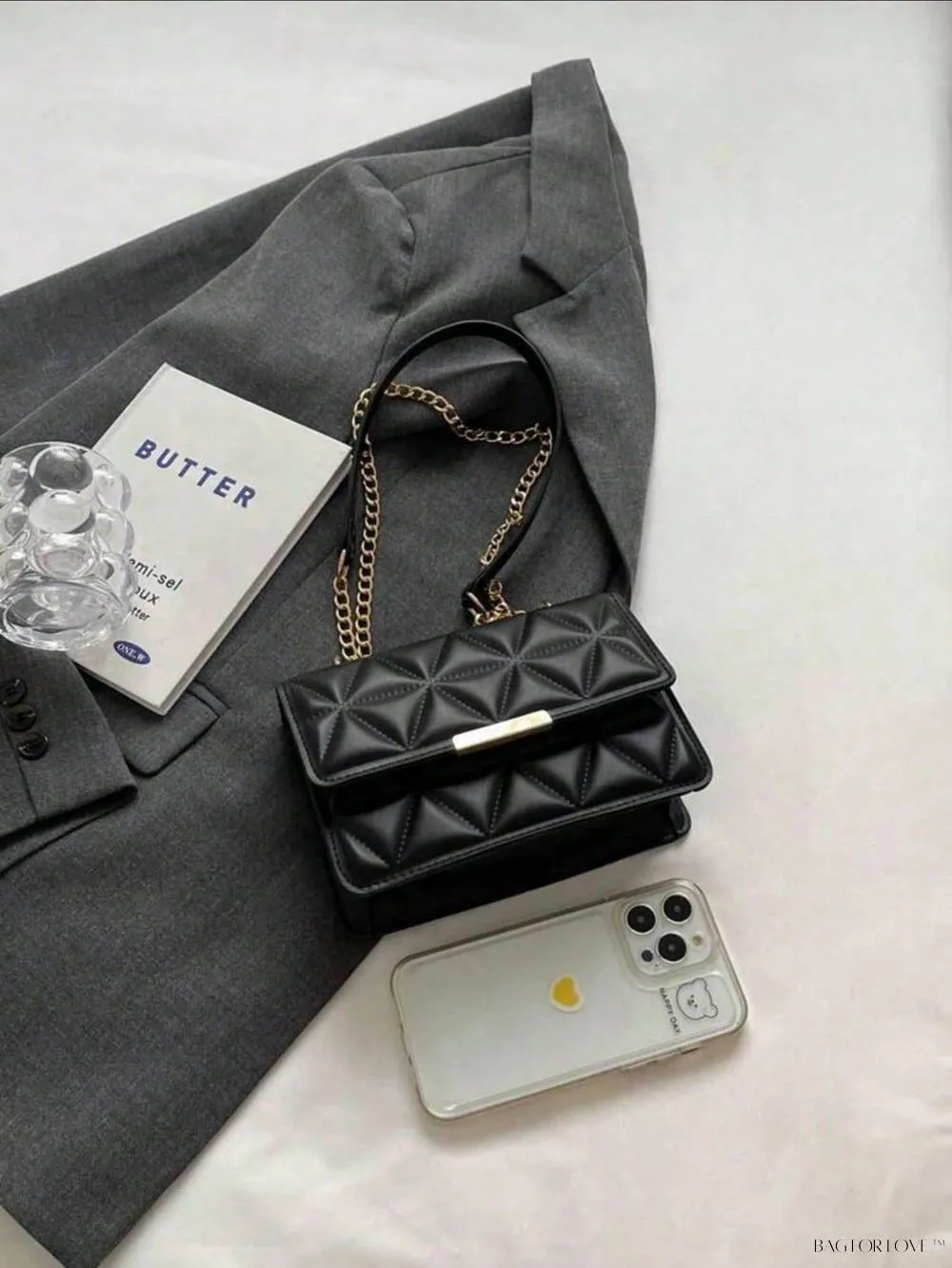 BagForLove - Fashionable Solid Color Pressed Texture Clutch