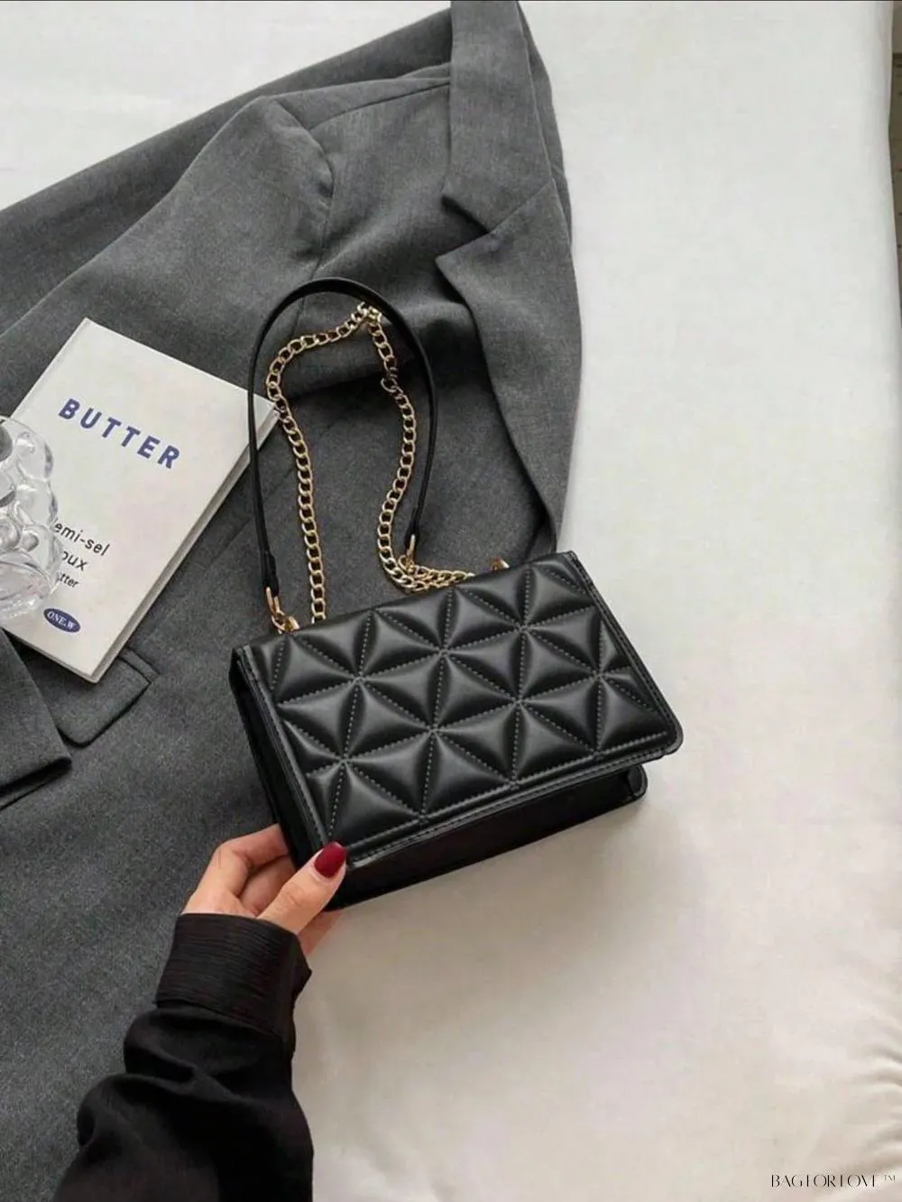 BagForLove - Fashionable Solid Color Pressed Texture Clutch