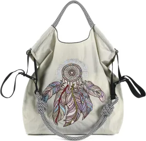 Ball&Chain Embroidery Initial Nylon Tote Bag,Personalized Present Suitable for Travel,Beach,is a Great Gift Women, Mom